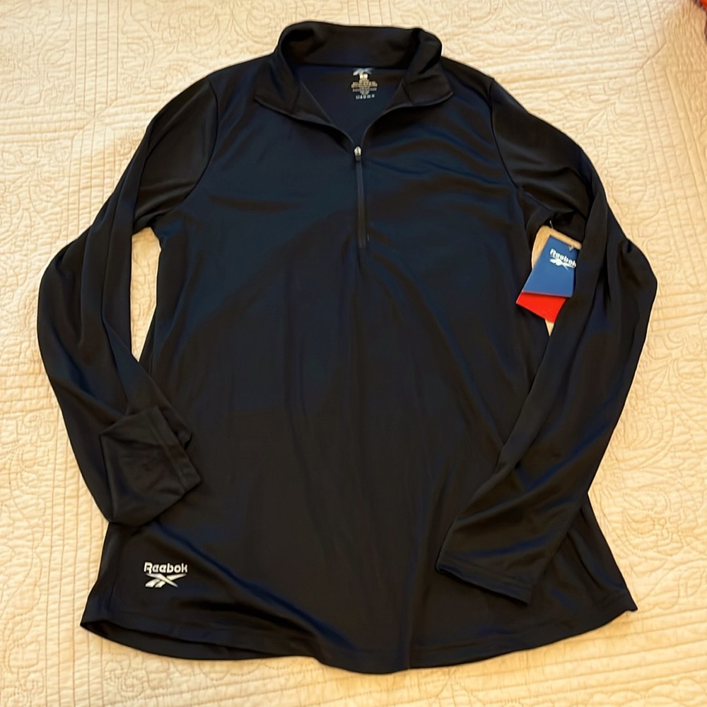 Reebok 1/4 zip polyester layer running shirt NWT